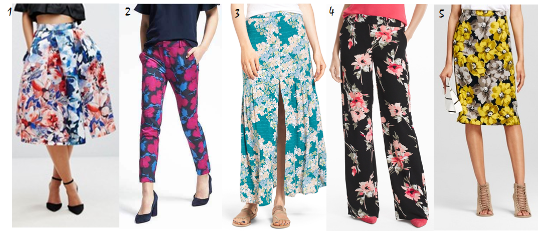 spring 2017 floral pants and skirts